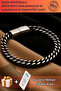 Men's Steel Bracelet - 8.5 mm Flat Gourmet Chain Oxidized Model Black Color Men's Bracelet