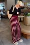 Burgundy Striped Women's Knitwear Trousers Mg2342 - 8