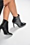 N372524408 Black Patent Leather Thin Heeled Women's Boots