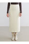 Alita City Farkıyla Lcwaikiki Classic White Knitwear Plain Midi Women's Skirt - 2