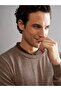Brown Crew Neck Men's Knitwear Sweater - 2