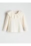 Collar Detailed Combed Cotton Girls' T-Shirt (W5)
