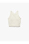 Sleeveless Crew Neck Interlock Cross Back Strap Covered Sports Bra - 3