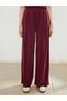 Soulife Burgundy Elastic Waist Modal Blended Women's Sweatpants - 2