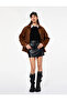 Faux Leather Slim Fit Pocket Detailed Mini Shorts Skirt