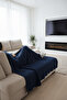 Soft Knitted Blanket Tile 130X170 cm Indigo |   Single Person Tv Blanket – Decorative and Lightweight