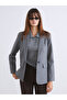 Two Mt Shop Quality Lcw Vision Gray Polyviscon Straight Loose & Baggy Women's Blazer Jacket