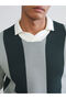Polo Neck Striped Men's Knitwear Sweater - 3