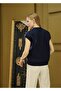 Baklava Pattern Sweater Navy Blue - 3