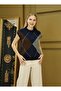 Baklava Pattern Sweater Navy Blue