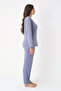 Weekend Lights Bamboo Uzunkol Women's Dark Lilac Pajama Set - 2