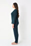 Weekend Lights Bamboo Uzunkol Women's Emerald Pajamas Set - 3