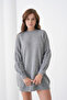 Women's Long Sleeves Self-Textured Crew Neck Tunic Oversized Stylish Winter Knitwear Sweater - 5