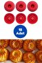 Red 18-Piece Silicone Mini Cake Mold - Muffin Mold 18 Piece Cupcake Mold