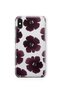 Purple Flower Pattern Transparent Phone Case Compatible with iPhone X / XS