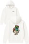 Minecrt Chicken Design Printed Oversized White Hooded Sweatshirt