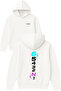 Motor Vites Design Printed Oversized White Hooded Sweatshirt