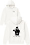 For Your Pain Design Printed Oversized White Hooded Sweatshirt