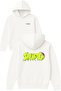 Stupud Design Printed Oversized White Hooded Sweatshirt