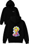 Coffee Icen Women's Design Printed Oversized Black Hooded Sweatshirt