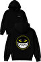 Angry Face Design Printed Oversized Black Hooded Sweatshirt