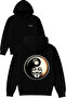 Lying Man Design Printed Oversized Black Hooded Sweatshirt