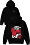Please Dont El Design Printed Oversized Black Hooded Sweatshirt