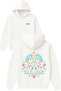 Octopus 1 Design Printed Oversized White Hooded Sweatshirt
