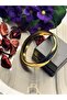 Minimalist Thick Ring Steel Cuff Bracelet - Shiny Gold