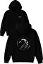 Half Kus Design Printed Oversized Black Hooded Sweatshirt