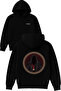 Ghost Round Design Printed Oversized Black Hooded Sweatshirt