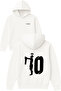 Messi on Design Printed Oversized White Hooded Sweatshirt