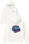 Ragge Design Printed Oversized White Hooded Sweatshirt