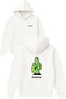 Fckts Design Printed Oversized White Hooded Sweatshirt