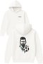 Design Printed Oversize White Hooded Sweatshirt