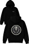 Round Sheet Ghost Design Printed Oversized Black Hooded Sweatshirt