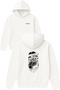 Brain Mushrooms Design Printed Oversized White Hooded Sweatshirt