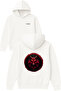 Red Fox Design Printed Oversized White Hooded Sweatshirt