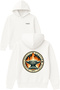 Anvil Iron Design Printed Oversized White Hooded Sweatshirt