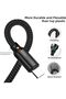 Nylon Braided Charging Cable for Microsoft Surface (45W 15V 3A USB-C, Black, 6ft) - 3