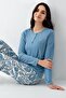 Women's Seasonal Turquoise Pajama Set, Modal and Cotton Fabric