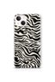 iPhone 13 Mini Compatible Zebra Patterned Transparent Phone Case