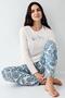 Women's long sleeve pajama set, 50% cotton 50% modal