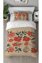 Rose Flowered Yellow Patterned Printed Special Design Single Style Duvet Cover Set Without Sheets