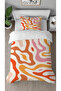 Geometric Line Gray Patterned Printed Special Design Single Person Style Stylish Duvet Cover Set Without Sheets