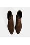 Women's Brown Thick Heeled Suede Boots - 7