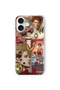 Himeros Patterned Transparent Phone Case Compatible with iPhone 16 Plus