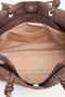 Women's Bitter Brown Bouquet 3-Compartment Suede Medium Size Lined Snap Closure Hand and Shoulder Bag - 7