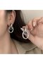 Aurora Hoop Chain Earrings-Silver Color