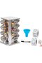 Rotating Spice Holder Shelf - 16-Jar Stainless Steel Carousel